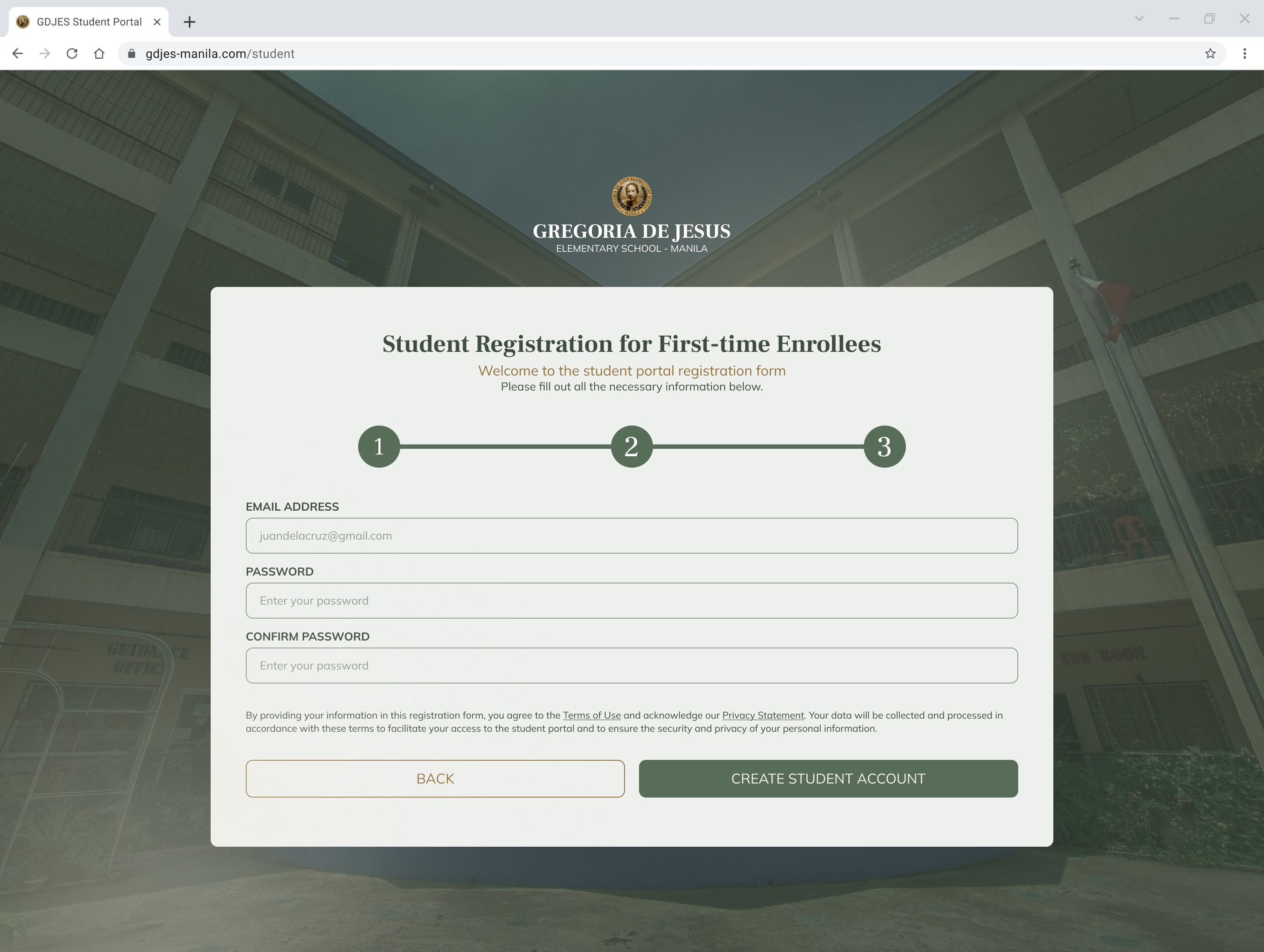 Account creation